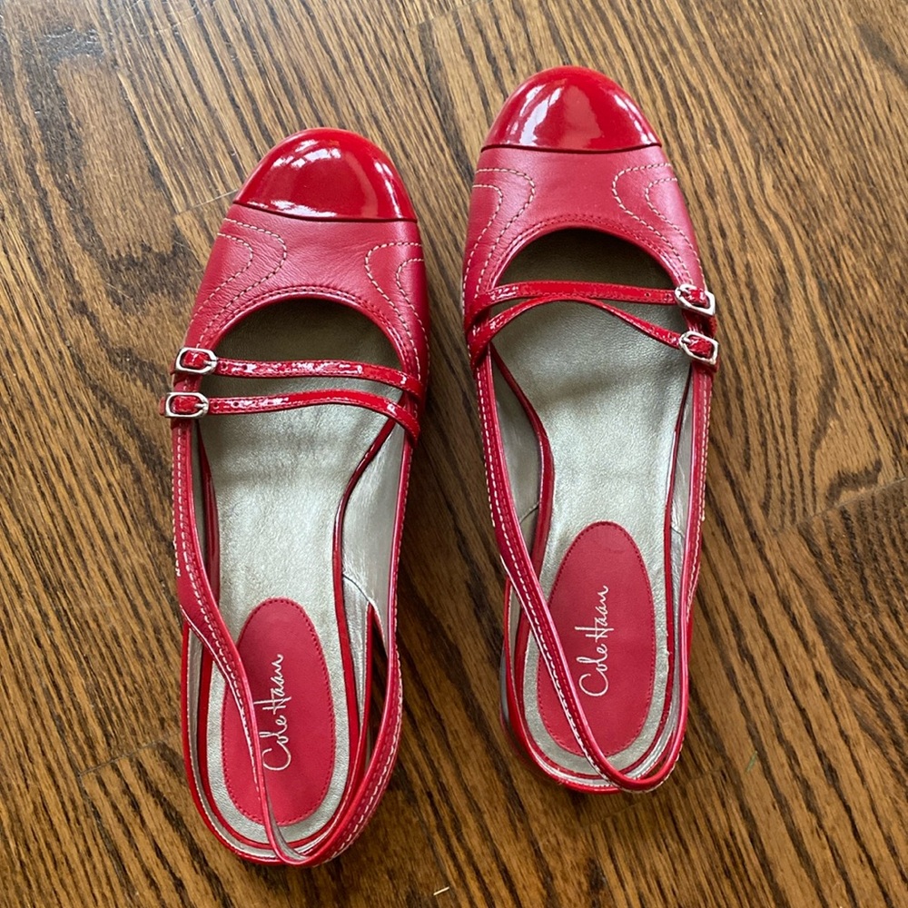 NIB Cole Haan Nike Air Bria sling cherry red patent leather. Size 9.5